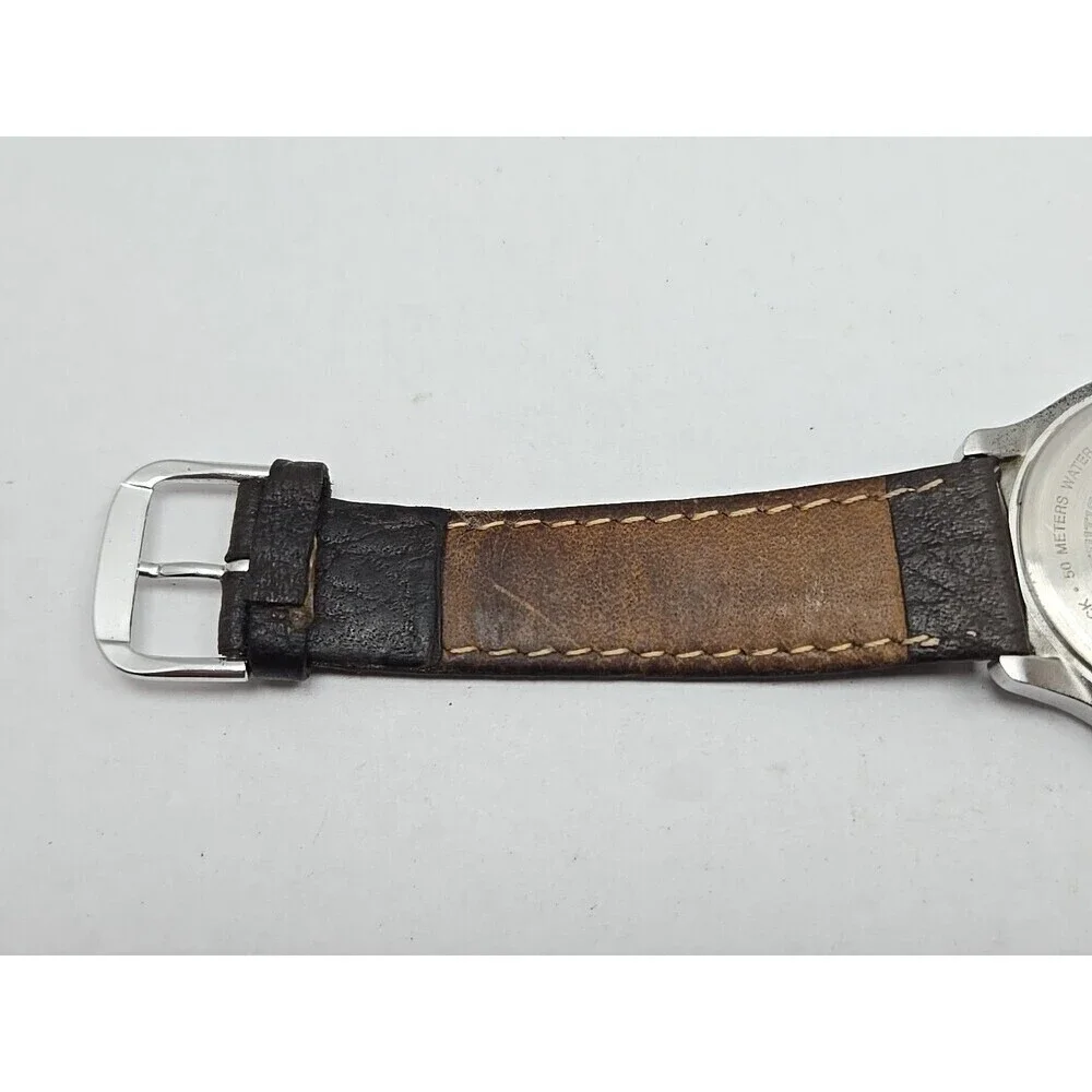 Timex Expedition Indiglo WR50M Date Field Watch Quartz New Battery Leather Strap
